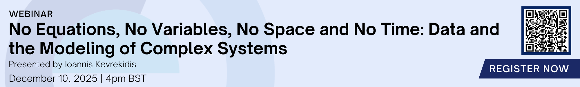 Ioannis Kevrekidis DCE Webinar Banner