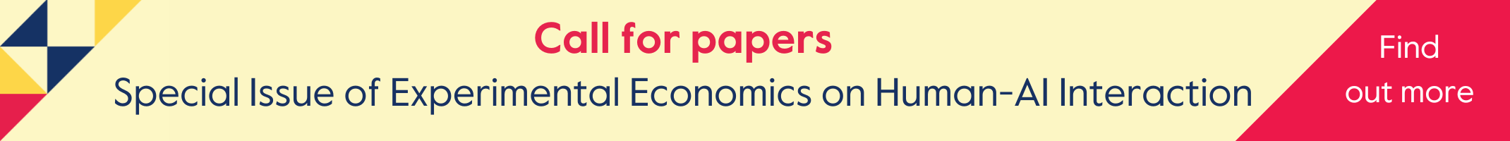 Call for Papers: Special Issue of Experimental Economics on Human-AI Interaction