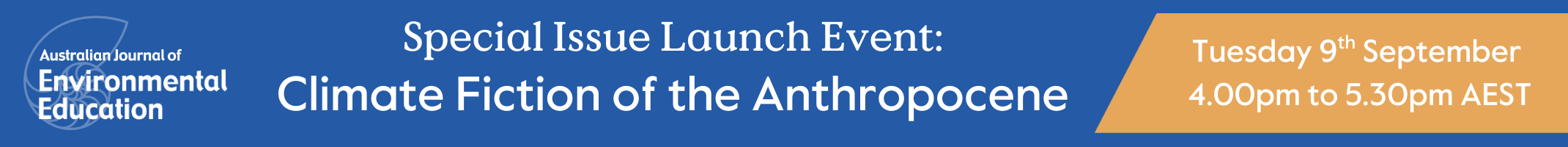 AJEE Special Issue Launch Event Climate Fiction and the Anthropocene